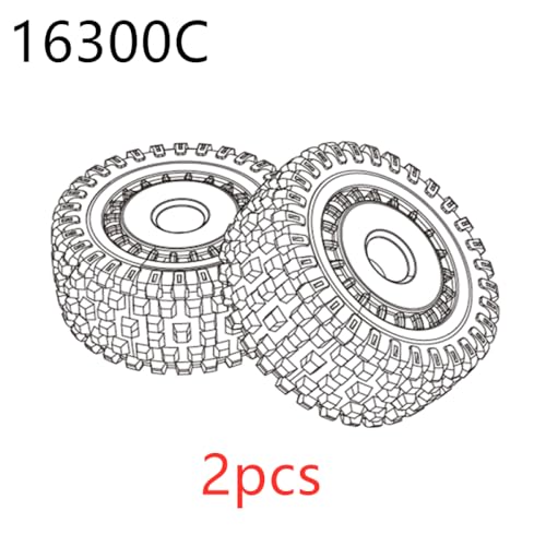 HAUTFENM Hyper GO H16H 16208 16209 16210 kompatible Differentialschockdämpfer -Reifen -Stoßstangen Zahnrad für 1 16 -Skala -RC -Autoteile und(16300C) von HAUTFENM