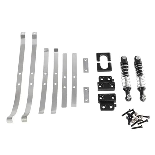HAUTFENM MN82 LC79 Metall Hinterachse Stoßdämpferblattfedern mit Fester Sitzhalterung Halterung kompatibel mit 1 12 -Skala -RC -Autos Upgrade -Teilezubehör kompatibel(Black) von HAUTFENM