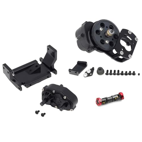 HAUTFENM Metal R3 Eingeschwindigkeitsgetriebe Transmissionsübertragung für 1 10 Skala RC Crawler kompatibel mit Geland II FJ40- und D110 -Modellen(1 Set Black) von HAUTFENM