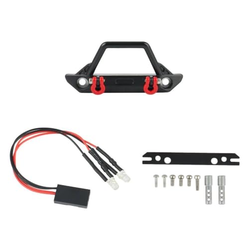 HAUTFENM SCX24 Deadbolt RC Crawler Car Upgrade Teile 1/24 Maßstab Metall vordere Stoßstange mit -Leuchten mit verschiedenen 1/24 RC -Modellen kompatibel(B) von HAUTFENM