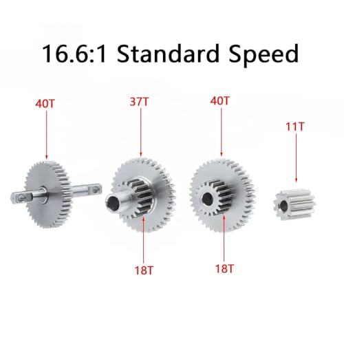 HAUTFENM Stahl -Overdrive -Unterdrive -Zahnrad für 1 18 -Skala RC Crawler Getrade -Upgrade kompatibel mit dem -Stift -Kit kompatibel(Stock Gear) von HAUTFENM
