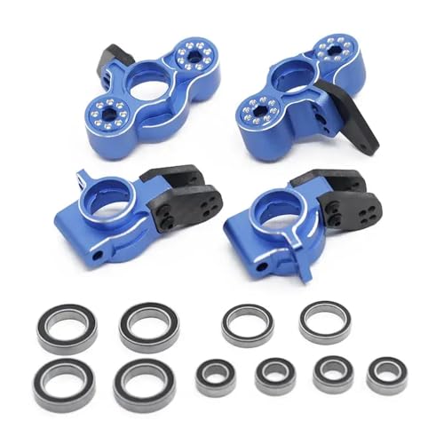 Lenkungsblock und Hub -Träger für 1 8 und 1 7 Skala RC -Autos kompatibel mit Talion -Straftaten Mojave -Verstöße unbegrenzt Fireteam 6S -Modelle(Front and Rear Blue) von HAUTFENM