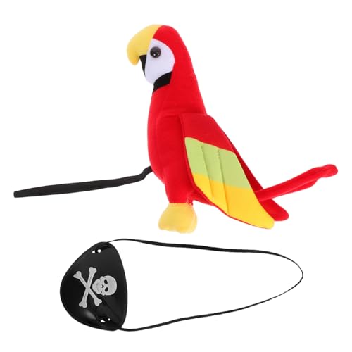 HAWILLOSCH 1 Satz Augenklappe Pirat Schulter Papagei Kostümparty Accessoires Piratenthema Dekoration Halloween wirft Halloween Honstration Piraten-Cosplay-Requisiten Papageien -Outfit Plastik von HAWILLOSCH