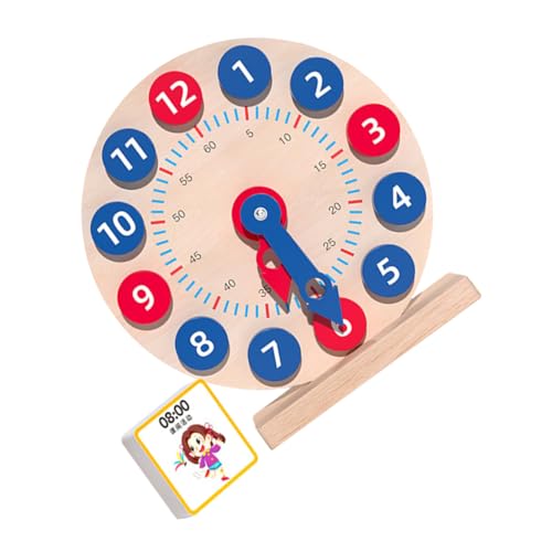 HAWILLOSCH Zeit-lernspielzeug Für Kinder Holzuhr Zahlenerkennungsspielzeug Pädagogische Uhr Für Kleinkinder Sicheres Und Robustes Spielzeug von HAWILLOSCH