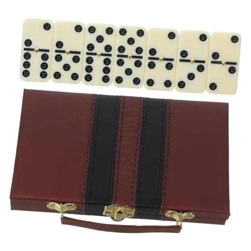 HAWILLOSCH Domino Set Mit Holzkiste Retro Domino Spiel Für Unterhaltung Und Freizeitaktivitäten Klassisches Für Partys Und Familienabende 28 Dominosteine von HAWILLOSCH