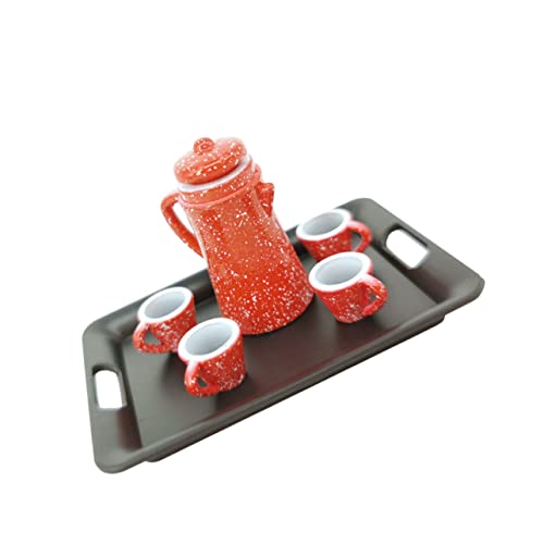 HAWILLOSCH 1 Set Lebensechtes Nachmittagstee - zubehör Fairy House DIY - zubehör (schwarz, Rot) von HAWILLOSCH