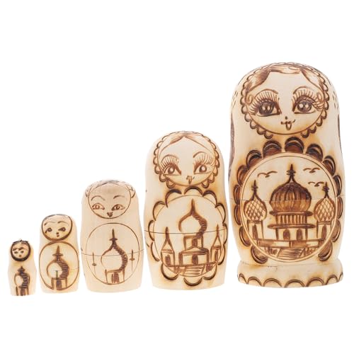 HAWILLOSCH 1 Set Matroschka Relief Nistpuppen Zum Bemalen Ihrer Eigenen Matroschka Unbemalte Nistpuppen Russische Stapelpuppen Nistpuppen Bastelarbeiten Russische Puppen Khaki Aus Holz von HAWILLOSCH