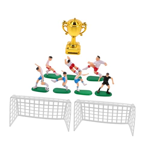 HAWILLOSCH 1 Set Mini-trophäenmodell Für Puppenhaus, Miniatur-fußballspieler, Tornetz, Fußball-Themen-Cupcake-Dekoration, Party-kuchendekoration HAWILLOSCH 1 Set Mini-trophäenmodell Für Puppenhaus, Miniatur-fußballspieler, Tornetz, Fußball-Themen-Cupcake-Dekoration, Party-kuchendekoration von HAWILLOSCH