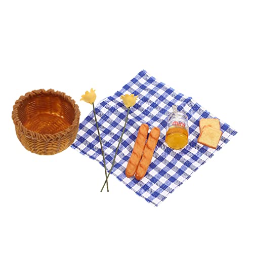 HAWILLOSCH 1 Set Miniatur Puppenhaus Honig Brot Korb Modell DIY Zubehör Für Puppenhaus Dekoration Und Fotorequisiten Mit Blauem Karostoff HAWILLOSCH 1 Set Miniatur Puppenhaus Honig Brot Korb Modell DIY Zubehör Für Puppenhaus Dekoration Und Fotorequisiten Mit Blauem Karostoff von HAWILLOSCH