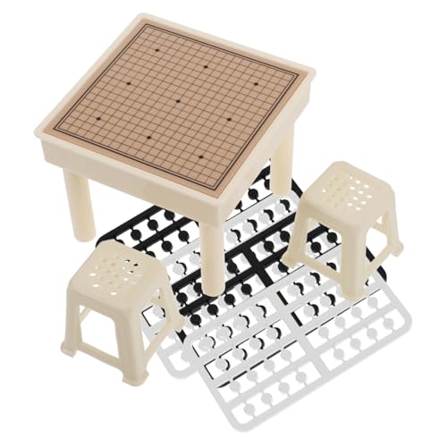 HAWILLOSCH 1 Set Miniatur-puppenhaus-Set Mit Puppenhaus-miniaturmöbeln, Zubehör, Schachtisch, Mini-Spielzeug Und Möbeln, Inklusive Fliegendem Schach Für Kinder Und Erwachsene, Heimdekoration von HAWILLOSCH