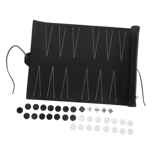 HAWILLOSCH 1 Set Roll-up-Schach-Backgammon-Matte, Spielezubehör, Backgammon-Matte, Schachmatte, Tragbares Schachbrett, Lustiges Schachspielzeug, Cooles Schach-Set von HAWILLOSCH
