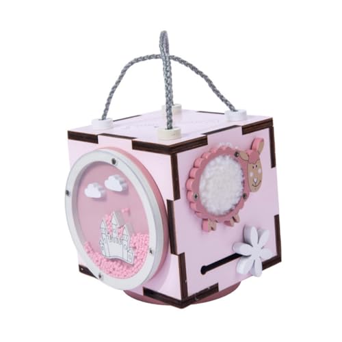 HAWILLOSCH 1 Stück Baby Montessori Pädagogisches Spielzeug Holz Belebung Cube Für Kinder Kinder (pink) von HAWILLOSCH