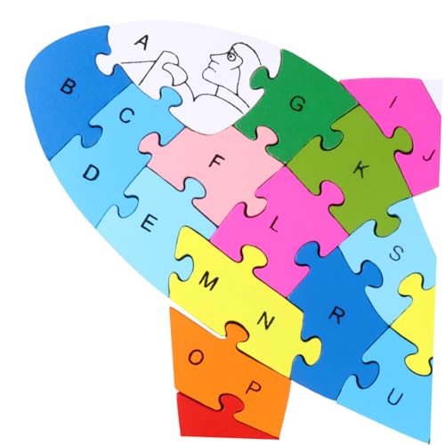 HAWILLOSCH 1 Stück Buchstaben -Puzzle -Bausteine Puzzlematte rätseln Bambus von HAWILLOSCH