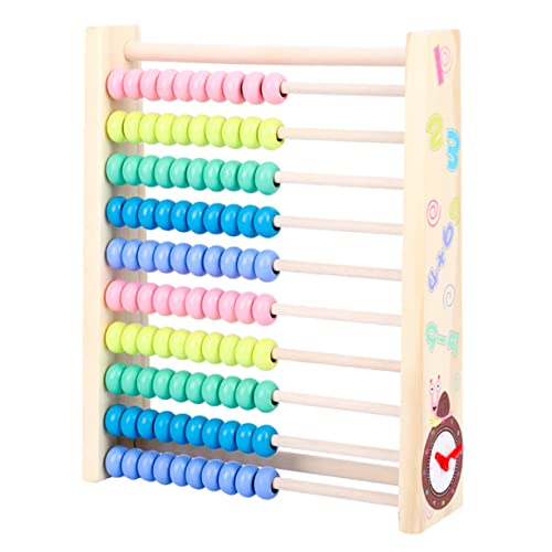 HAWILLOSCH 1 Stück Multifunktionales Holz Zahlenbrett mit Abacus Lernspielzeug für Mathematik und Kreativität Wasserbasierte Farben Sicher und Langlebig von HAWILLOSCH