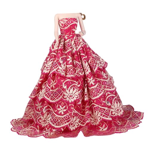 HAWILLOSCH 1 Stück Puppe Edles Partykleid Puppenhochzeitskleid Puppenkleid Puppenkostüm Passendes Outfit Rosy von HAWILLOSCH