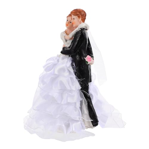 HAWILLOSCH 1 Stück Schmuck für Braut und Bräutigam Paarfigur Hochzeitstorte zur Stütze Fee lustig heiraten wedding present hochzeitsgeschenke Desktop-Ornament Hochzeitstorte basteln Gittergewebe von HAWILLOSCH