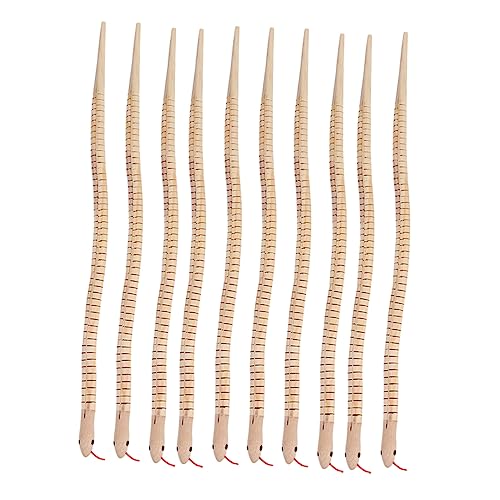 HAWILLOSCH 10 Stück Flexibles Holzschlangen für Realistische Biegsame Schlangen für Halloween Partys und Streiche Sicheres Holzspielzeug ohne Geruch von HAWILLOSCH