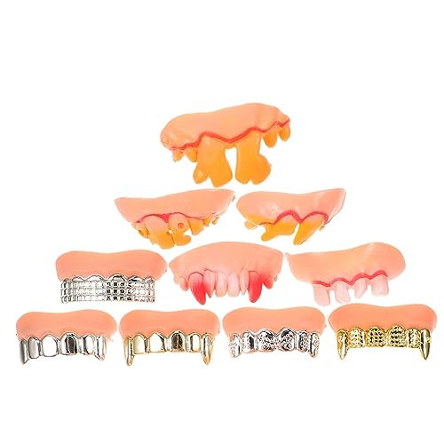 HAWILLOSCH 10 Teiliges Lustige Fake Zähne für Halloween Kostümparty Cosplay Kreative Realistische Zahnprothese Haut und Metallicfarben Maskerade und Partydekoration HAWILLOSCH 10 Teiliges Lustige Fake Zähne für Halloween Kostümparty Cosplay Kreative Realistische Zahnprothese Haut und Metallicfarben Maskerade und Partydekoration von HAWILLOSCH