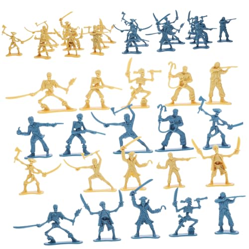 HAWILLOSCH 100Stücke Piratensoldaten Figuren Mini Menschenmodelle für Sandkasten und Spielzeugwelt und Wetterbeständig für Kreative und Rollenspiele von HAWILLOSCH