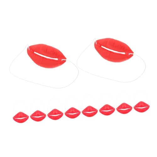 HAWILLOSCH 10pcs Halloween Red Lippen Requisiten Cosplay Wurst Gefälschte Große Lippendekorationen Für Halloween Party Requisiten Dekorationen von HAWILLOSCH
