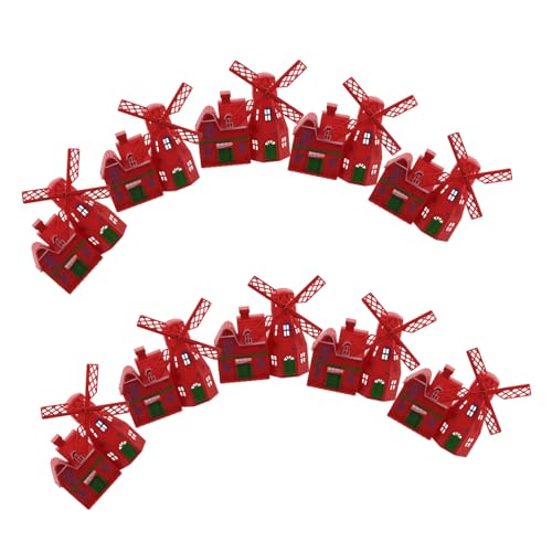 HAWILLOSCH 10pcs Mini Windmill Ornament Plastikbauernhaus Miniatur Für Mikrolandschaft Fairy Garden Dekoration Vintage Windmühle Modell von HAWILLOSCH