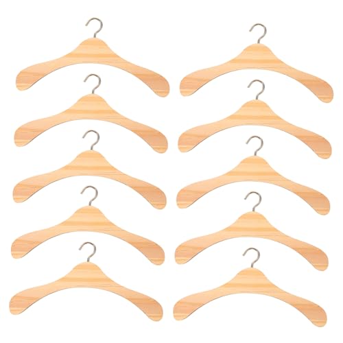 HAWILLOSCH Kleiderbügel Aus Holz 15cm Puppenholz Kleiderbügel 10er Set Praktisch Für Puppenkleidung Und Accessoires von HAWILLOSCH