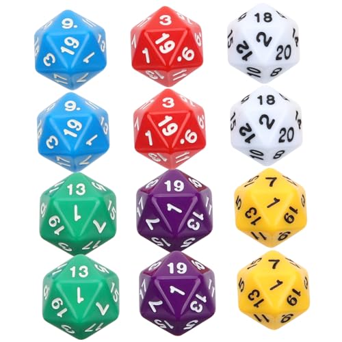 HAWILLOSCH Spielwürfel 12 20 Tischspiele Für Erwachsene Mathe Spiele Acryl von HAWILLOSCH