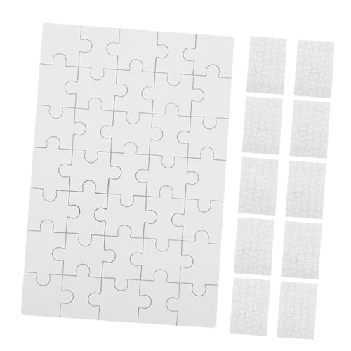 HAWILLOSCH 12 Stück Teiliges DIY Sublimationspuzzle aus Robustem Holz Blanko Puzzle zum Bemalen und Bedrucken Puzzleteile für Kreative Bastelprojekte für Schule und Familienaktivitäten von HAWILLOSCH