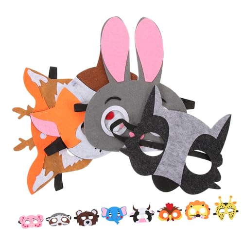 HAWILLOSCH 12 Stück Teiliges Tiermasken aus Filz Atmungsaktiv Hautfreundlich Langlebig Realistische Designs Hase Wolf Waschbär Reh Elefant Bär Schwein Hahn Kuh Katze Giraffe für Halloween HAWILLOSCH 12 Stück Teiliges Tiermasken aus Filz Atmungsaktiv Hautfreundlich Langlebig Realistische Designs Hase Wolf Waschbär Reh Elefant Bär Schwein Hahn Kuh Katze Giraffe für Halloween von HAWILLOSCH