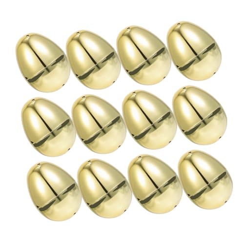 HAWILLOSCH 12st Ostern Goldene Eier Befüllbares Ei Eiförmige Schachteln Öffenbares Ei Eierschachteln Partygeschenk Künstliche Eier -ei Zum Befüllen -kugelschachteln Pp von HAWILLOSCH