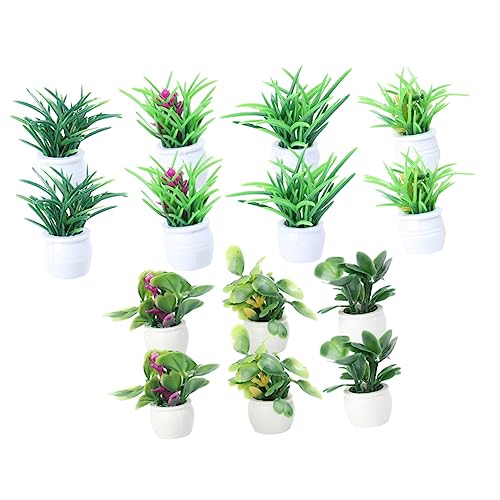 HAWILLOSCH Mini-Bonsai- -Set 14-teiliges Mini-simulations-topfpflanzen-Set Für Puppenhaus-miniaturgarten von HAWILLOSCH