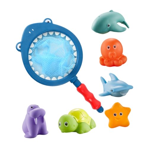 HAWILLOSCH 1Satz Badespielzeug mit Fischernetz Teiliges Wasserbadspielzeug für Pools Badewanne und Strand Langlebig und Leicht zu Reinigen von HAWILLOSCH