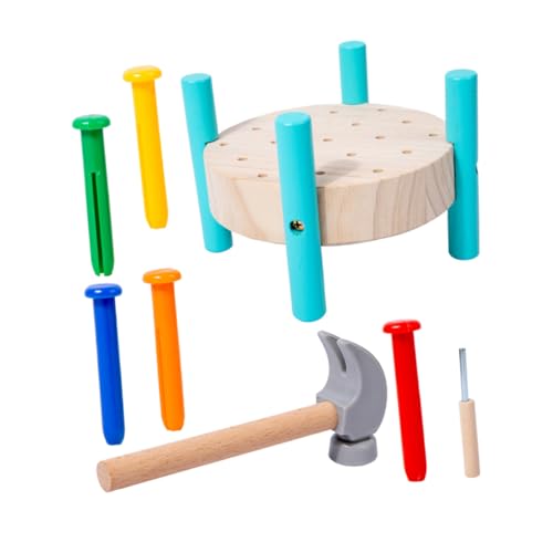 HAWILLOSCH 1Satz Hämmerndes Plattformhammerspielzeug für Nageltisch Hammer Montessori Klopfspielzeug für Kleinkinder Fördert und Farbverständnis von HAWILLOSCH