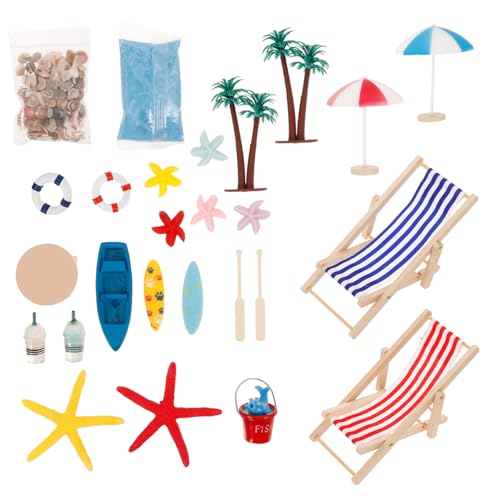 HAWILLOSCH 1Satz Hausornament Teiliges Strand Thema Dekorationskit mit Holzstrandliege für Kreative Mikroszenen Freien und Innenbereich HAWILLOSCH 1Satz Hausornament Teiliges Strand Thema Dekorationskit mit Holzstrandliege für Kreative Mikroszenen Freien und Innenbereich von HAWILLOSCH