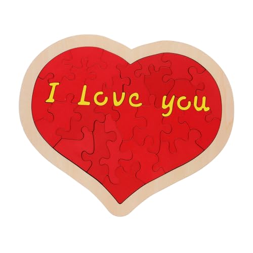 HAWILLOSCH 1Satz Herzförmiges Holzpuzzle für Romantische Anlässe Valentinstag Hochzeiten Jubiläen Kreative Partydekoration und Geschenkidee für Erwachsene von HAWILLOSCH