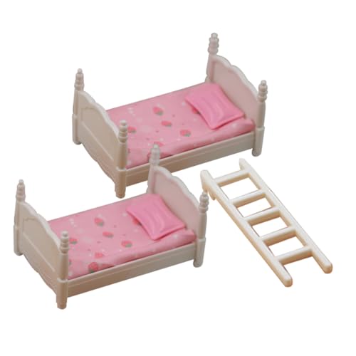 HAWILLOSCH 1Satz Puppenhaus Etagenbett für Schlafzimmer Dekoration Kompatibel mit Miniaturen Langlebig und Detailreich für Puppenhaus Zubehör von HAWILLOSCH