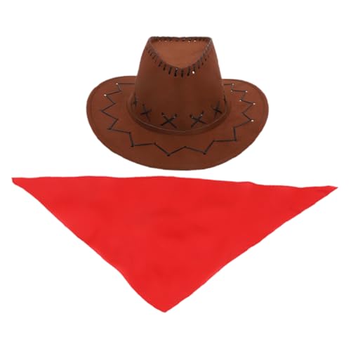 HAWILLOSCH 1satz Cowgirl Kostümset Für Junge Mädchen Brauner Cowboyhut Und Rotes Bandana Zubehör Für Karneval Halloween Und Rollenspiele Vielseitig Einsetzbar Robustes Design Für HAWILLOSCH 1satz Cowgirl Kostümset Für Junge Mädchen Brauner Cowboyhut Und Rotes Bandana Zubehör Für Karneval Halloween Und Rollenspiele Vielseitig Einsetzbar Robustes Design Für von HAWILLOSCH