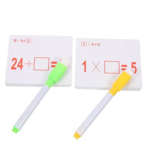 HAWILLOSCH 2 Sätze Lernkarten Mathematik Rechenübungen mit Stift Wiederbeschreibbar Teiliges Addieren Subtrahieren Multiplikation Division Lernspielzeug Frühförderung von HAWILLOSCH