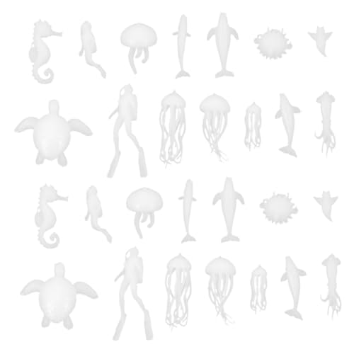 HAWILLOSCH 2 Sets Kompakte Meerestier-füller, Mini-Meerestier-Figuren, Epoxid- -füller, Miniatur-epoxid- -Tiere, DIY-epoxid- -Figuren von HAWILLOSCH