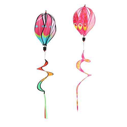 HAWILLOSCH 2 Stück Heißluft ballon Windst reifen Heißluftballongarten Helium Panzer Ballonclips für Ballonbogen hühner sommerdeko hängende Ballons garn dekorationen Stoff von HAWILLOSCH
