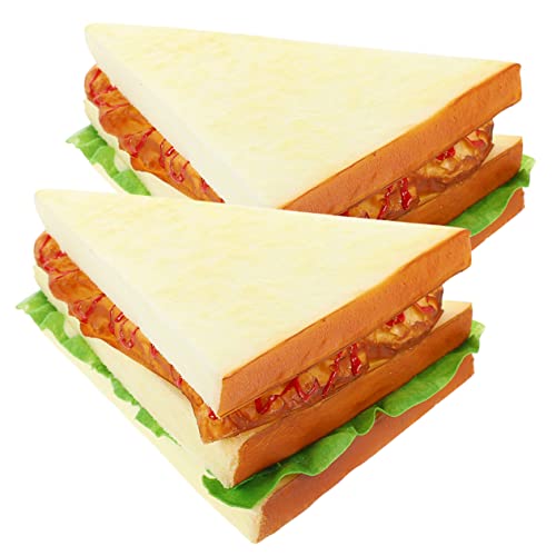 HAWILLOSCH 2 Stück Künstliches Sandwich Modell Realistisches PU Lebensmittel für Fotografie und Dekoration für Küche Restaurant und Partys HAWILLOSCH 2 Stück Künstliches Sandwich Modell Realistisches PU Lebensmittel für Fotografie und Dekoration für Küche Restaurant und Partys von HAWILLOSCH