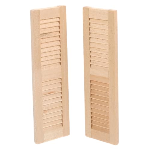 HAWILLOSCH 2 Stück Miniatur Puppenhaus Fensterläden Mini Jalousien Dekoration für Puppenmöbel DIY Handwerk Zubehör Realistisches Design für Kinderzimmer von HAWILLOSCH