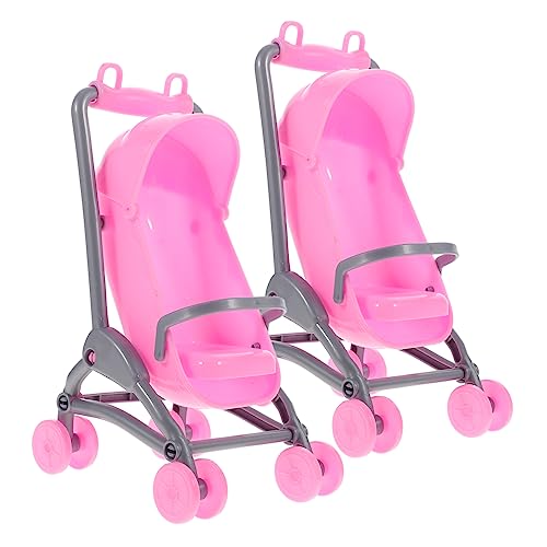 HAWILLOSCH 2 Stück Teiliges Puppenwagen Realistische Babywagen Nachbildung aus Kunststoff Pädagogisches Kinderspielzeug für Rollenspiele und Kreative Kinderzimmerdekoration von HAWILLOSCH