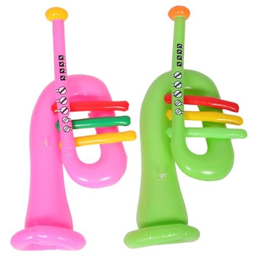 HAWILLOSCH 2 Stücke Aufblasbare Trompete PVC Material Instrument Aufblasbare Party Layout Musik Instrumente Versammlungen Musik Festival Requisiten von HAWILLOSCH