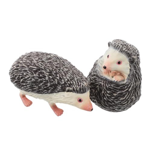 HAWILLOSCH 2 Stücke Miniatur Igel Figuren aus Robustem Kleine Wildtier Modelle für DIY Miniaturgarten Kreative Bastelprojekte Kuchen Dekorationen und Fantasievolle Mooslandschaften von HAWILLOSCH