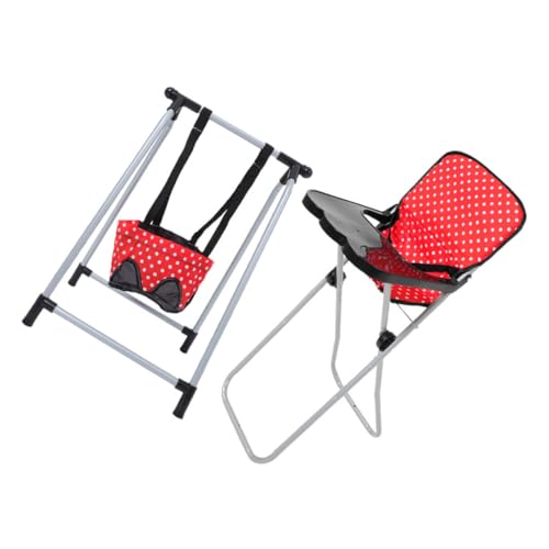 HAWILLOSCH 2-teiliges Babypuppen-rollenspielset, Realistischer Babypuppen-hochstuhl Und Schaukel, Robuste Metallkonstruktion Für Puppenhaus-Spiele von HAWILLOSCH