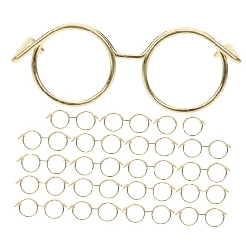 HAWILLOSCH 20 Stück Mini-Brillenspielzeug Mini-Puppenbrille zum Basteln Brillenrequisiten zum Anziehen Gläser für den Heimwerkerbedarf Puppenbrille schwarz Metall Golden HAWILLOSCH 20 Stück Mini-Brillenspielzeug Mini-Puppenbrille zum Basteln Brillenrequisiten zum Anziehen Gläser für den Heimwerkerbedarf Puppenbrille schwarz Metall Golden von HAWILLOSCH