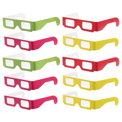 HAWILLOSCH 20 Stück Papier-karton-beugungsgläser, Geometrische Regenbogen-beugungsgläser Für Raves, Musikfestivals, Konzerte, Essentials von HAWILLOSCH