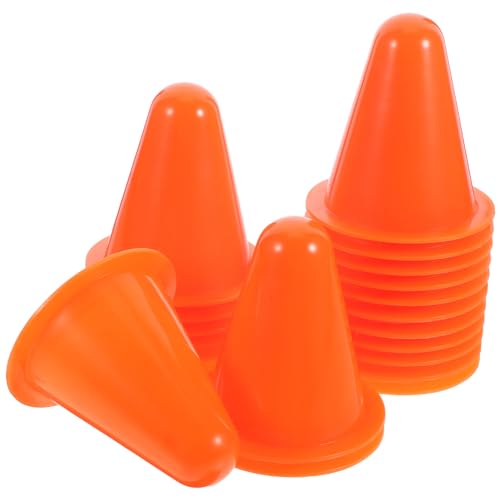 HAWILLOSCH 20 Stück Rollschuhstapel für Verkehrskegel-Partydekorationen Sport Erwachsene Zapfen Outdoor-Trainingskegel Mini- Schlittschuhe kleine Straßensperre Plastik Orange von HAWILLOSCH