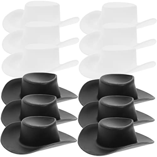HAWILLOSCH 20 Stück Teiliges Mini Cowboy Hüte Leichte Stabile Puppenhüte in Schwarz und Weiß Winzige Party und Geschenkdekorationen für Puppen Vielseitig für Basteln Geburtstags und von HAWILLOSCH